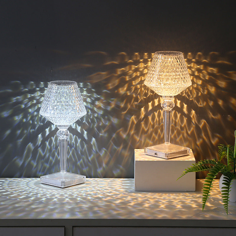 Lampada da tavolo in cristallo con 3 opzioni di illuminazione dimmerabili
