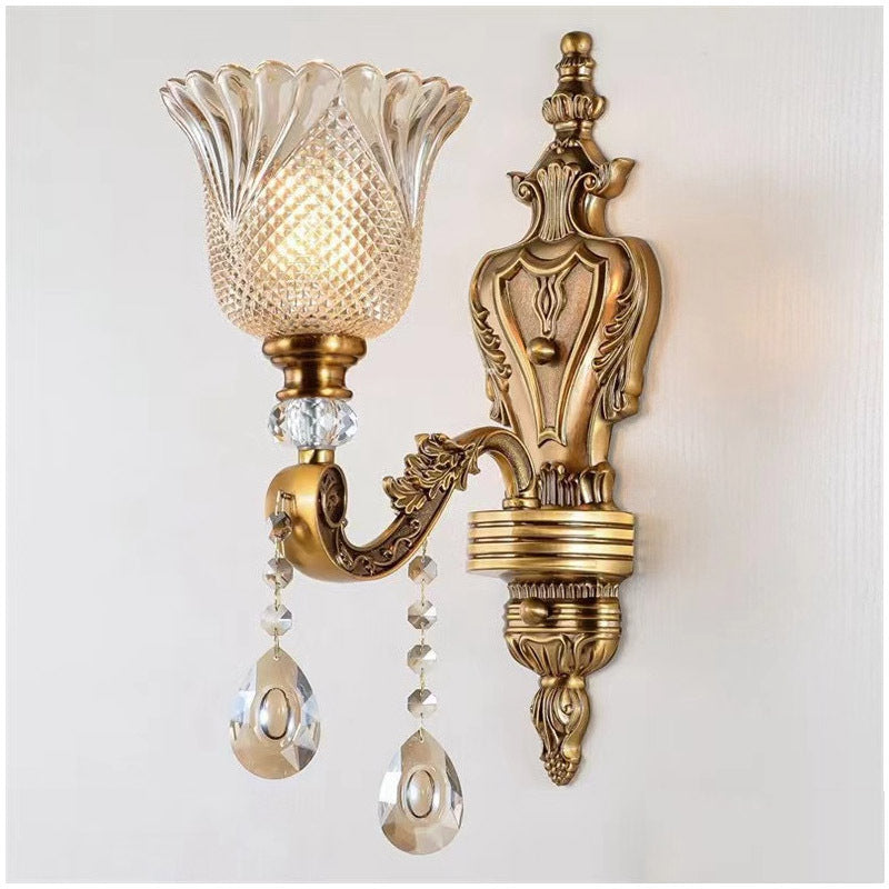 Wandlamp Vintage Goud Glas LED Dubbele Klassieke Binnenlamp