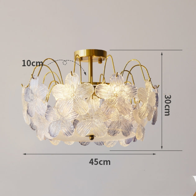 Lampadario classico a forma di fiore con vetro colorato per il soggiorno