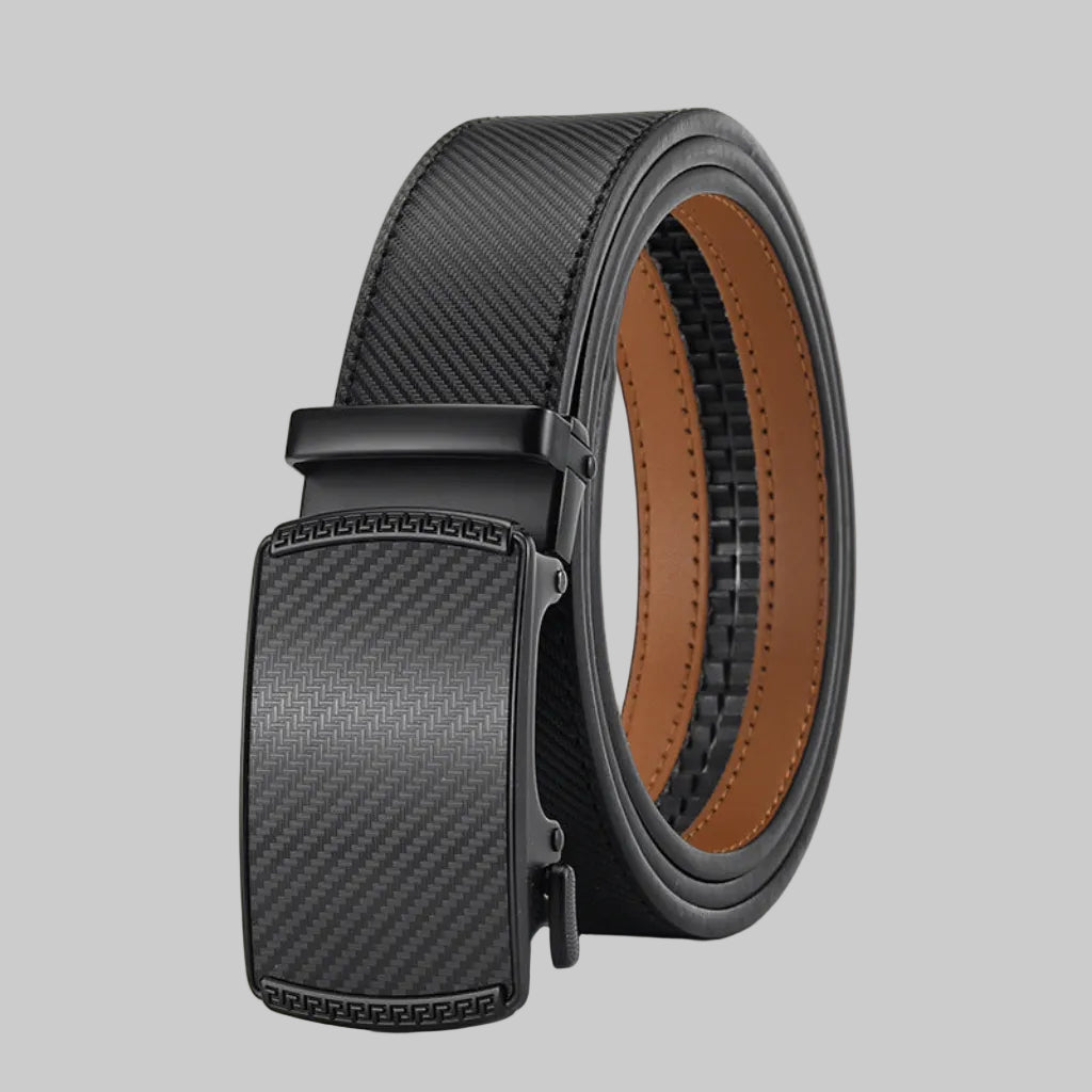Leather Automatic Belt Men Adjustable Buckle Without Holes