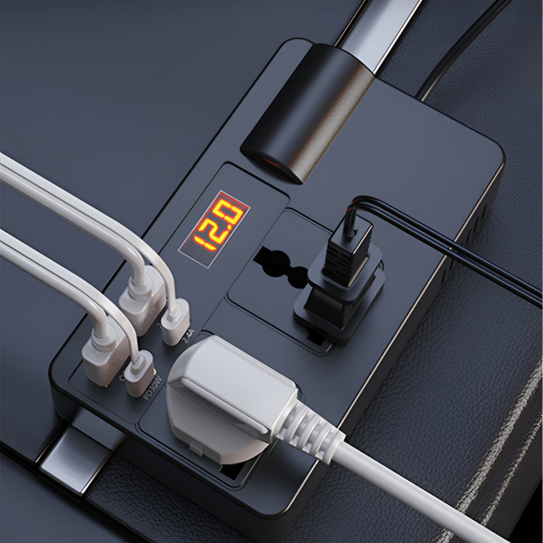 Inversor Tomada Automóvel Carregador USB 12V 220V Adaptador
