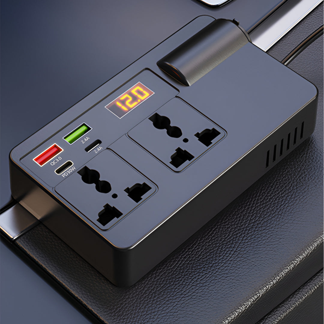 Inversor Tomada Automóvel Carregador USB 12V 220V Adaptador