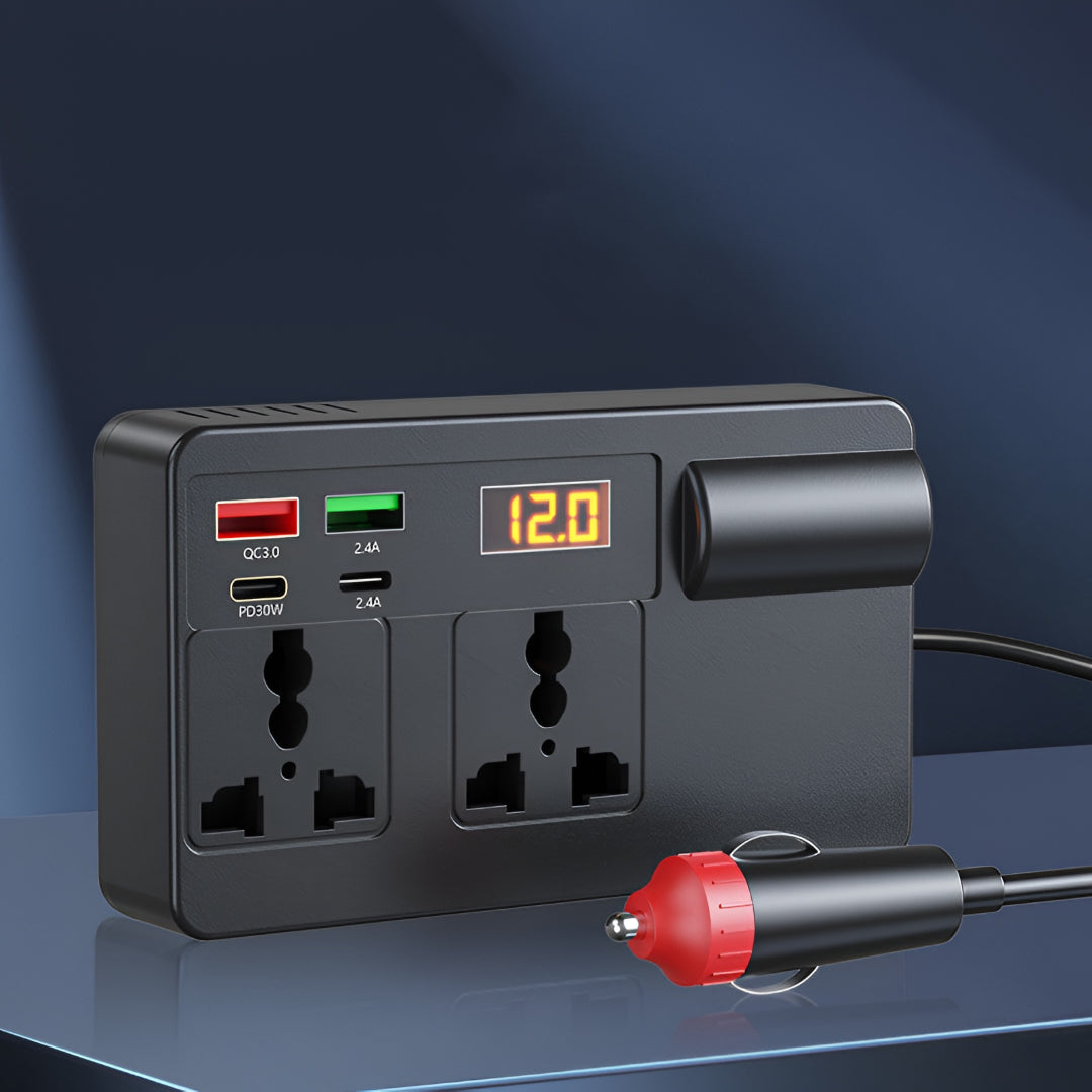 Inversor Tomada Automóvel Carregador USB 12V 220V Adaptador