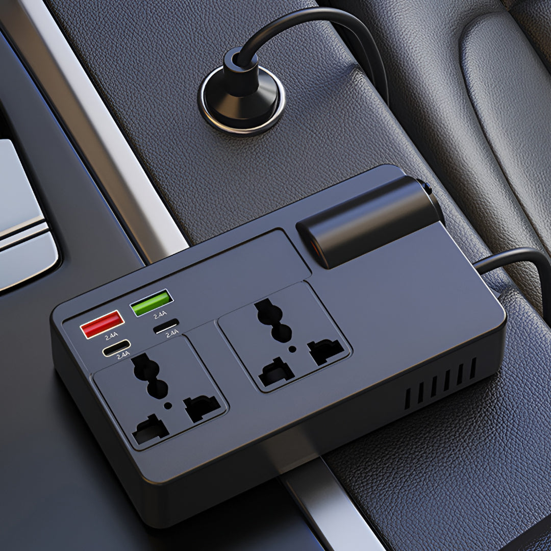 Inversor Tomada Automóvel Carregador USB 12V 220V Adaptador