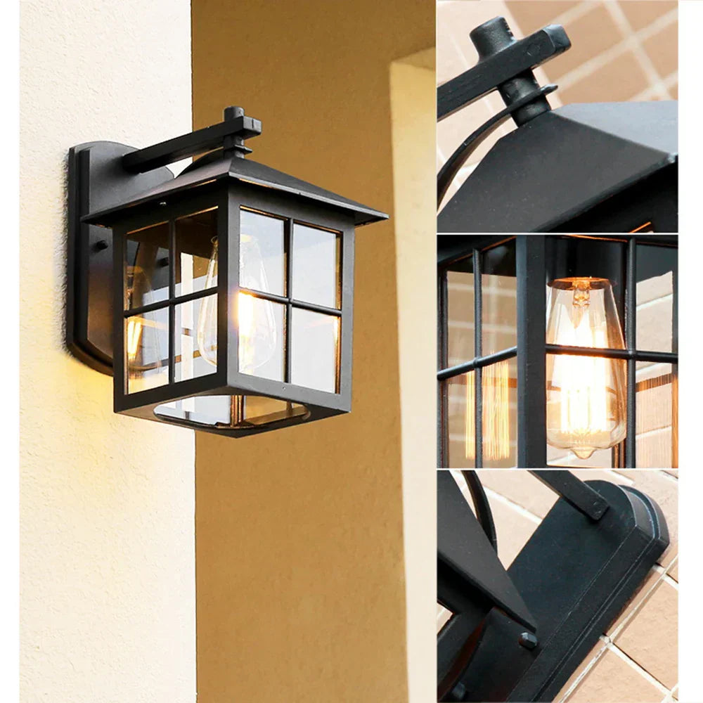 LumiLantern - Candeeiro de Parede Exterior Antigo em Estilo Lanterna – Resistente ao Tempo, Decorativo e Poupa Energia