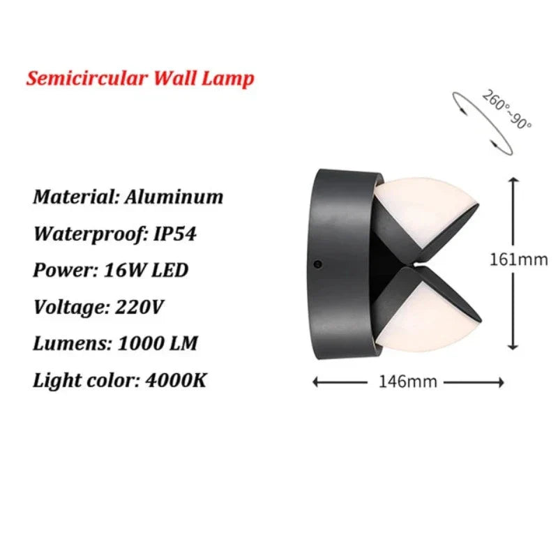 LichtStijl - Lampada da parete LED per esterni per giardini moderni
