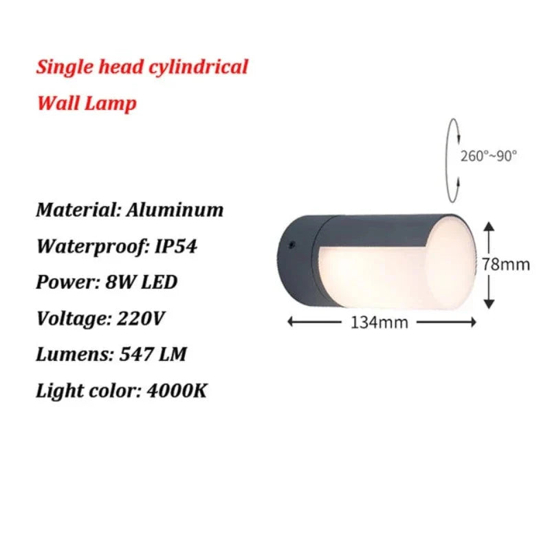 LichtStijl - Lampada da parete LED per esterni per giardini moderni