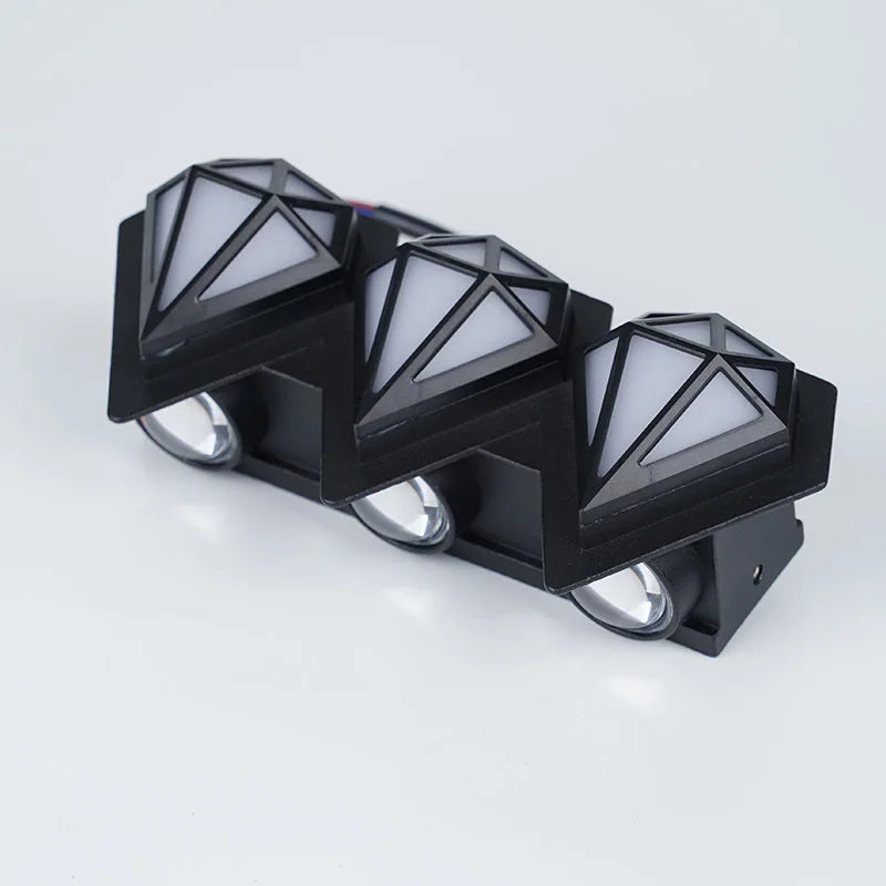 LumiDiamond – Lámpara de pared LED para exterior con diseño de diamante – Resistente a la intemperie y decorativa