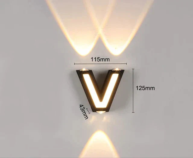 LumiLetter - Lampada da parete esterna a LED con lettere illuminate – Illuminazione decorativa resistente alle intemperie