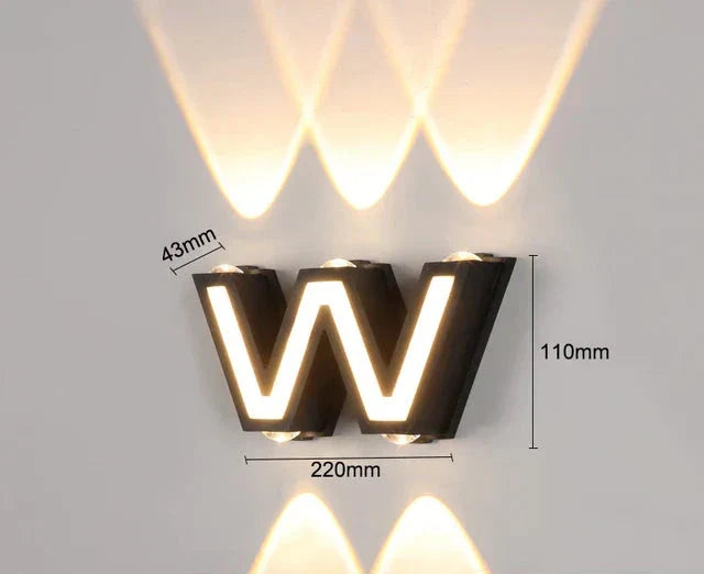 LumiLetter - Lampada da parete esterna a LED con lettere illuminate – Illuminazione decorativa resistente alle intemperie