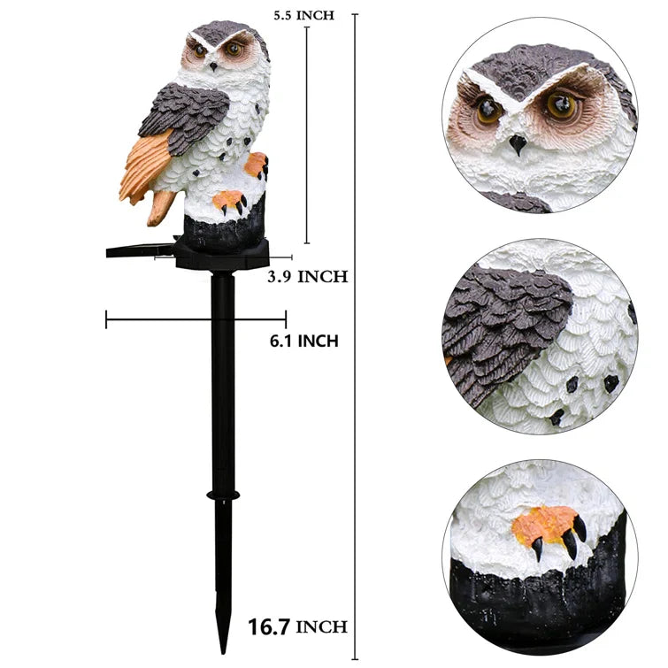 Zonne-uil tuinlamp met decoratieve paal