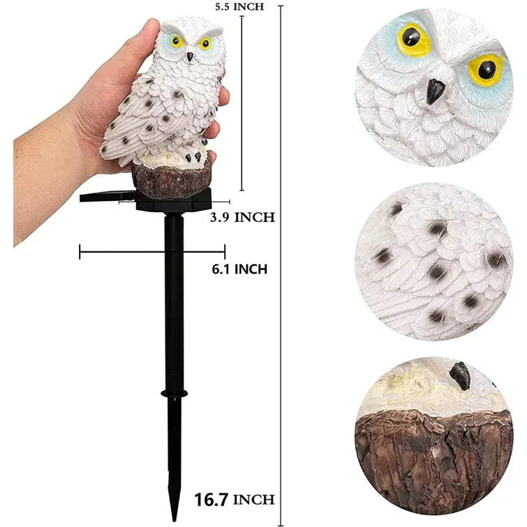 Zonne-uil tuinlamp met decoratieve paal