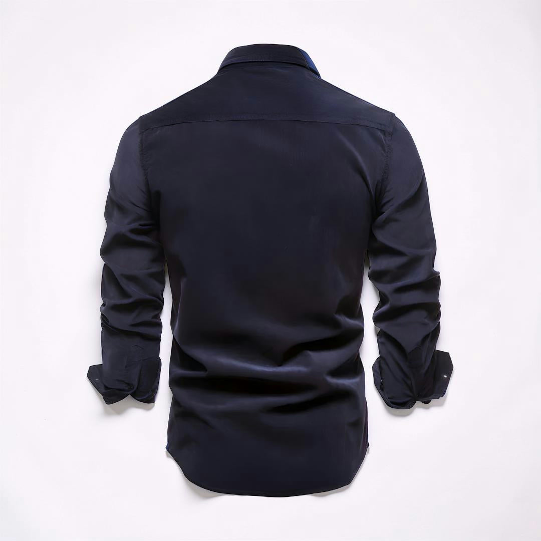 Camicia Uomo Casual Manica Lunga Chiusura con Bottoni Slim Fit