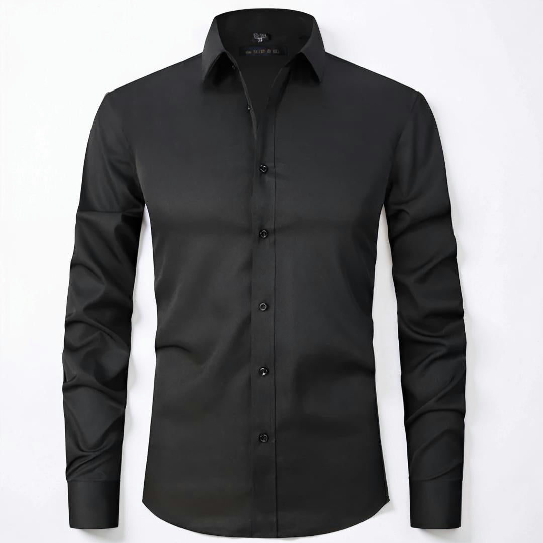 Overhemd Heren Stretch Slim Fit Lange Mouw Knoopsluiting