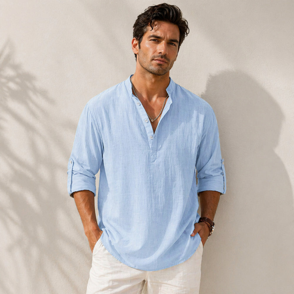 Camicia Uomo Estiva Casual Manica Lunga