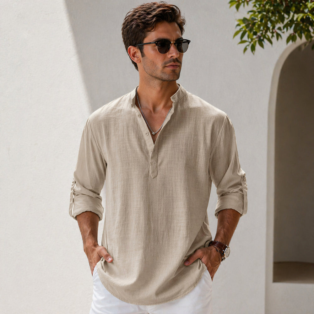 Camicia Uomo Estiva Casual Manica Lunga