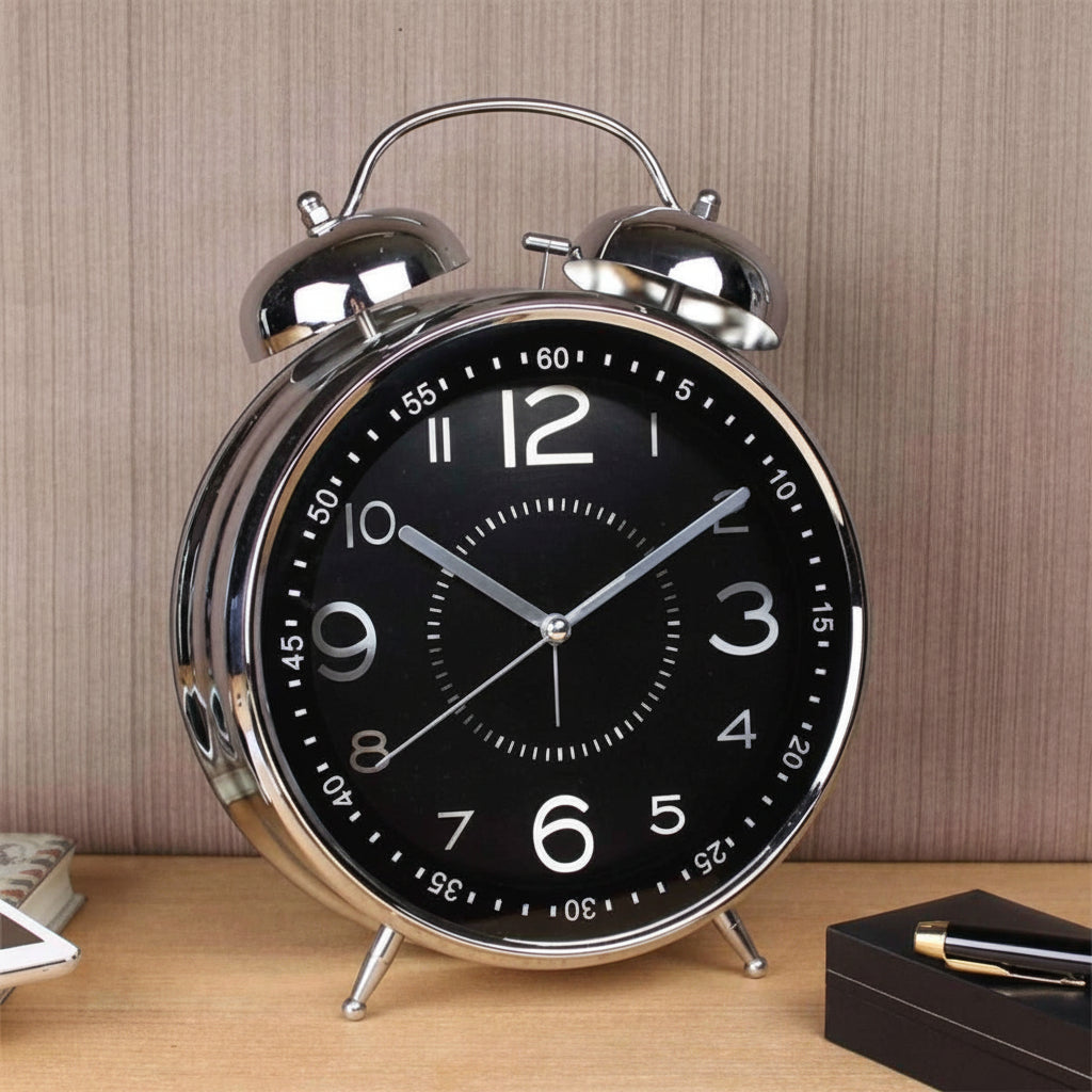 Alarm Clock Vintage Metal Double Bell Table Clock Loud Alarm