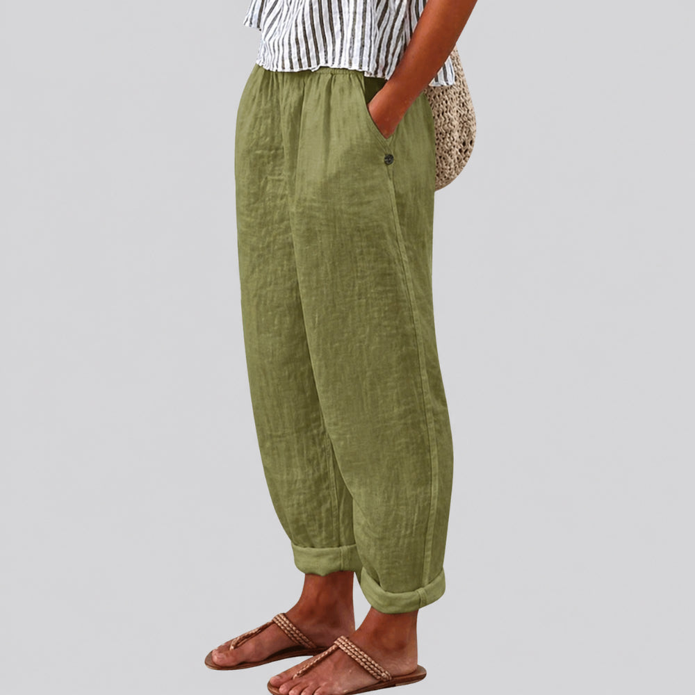 Pantaloni Donna Casual Larga Vestibilità Comoda Quotidiana