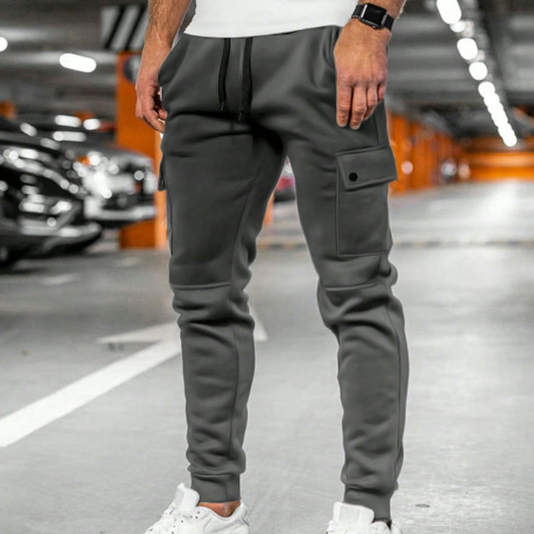 Uomo Pantaloni Jogger Slim Fit Sportivi Casual Elastico