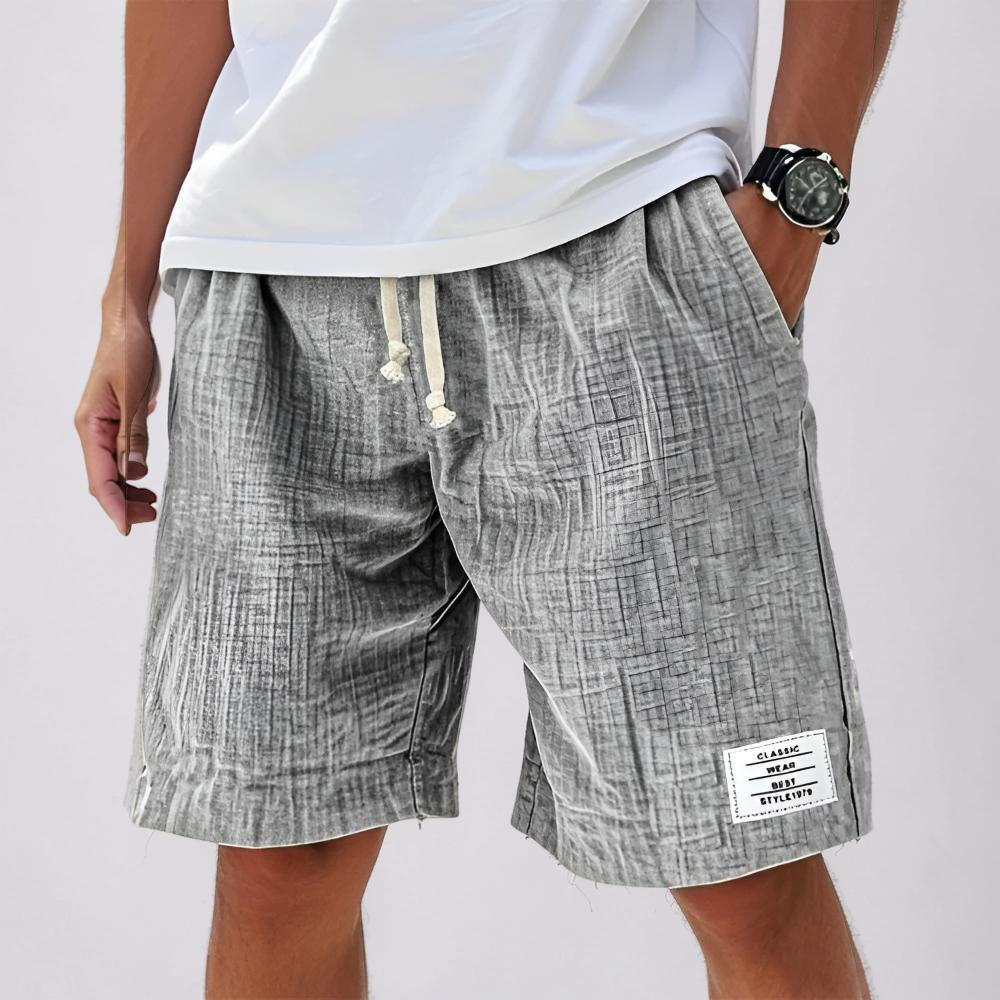 Men's Casual Shorts with Drawstring Pocket for Leisure Time