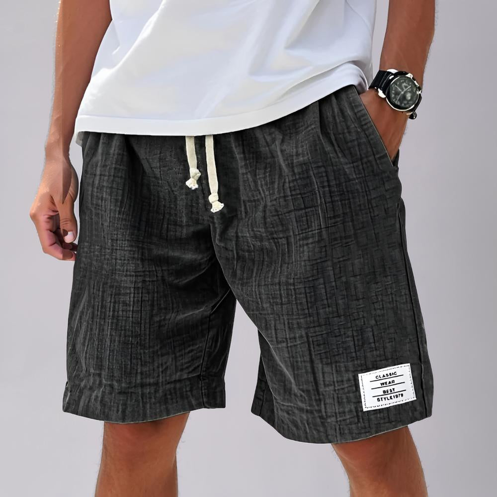 Men's Casual Shorts with Drawstring Pocket for Leisure Time