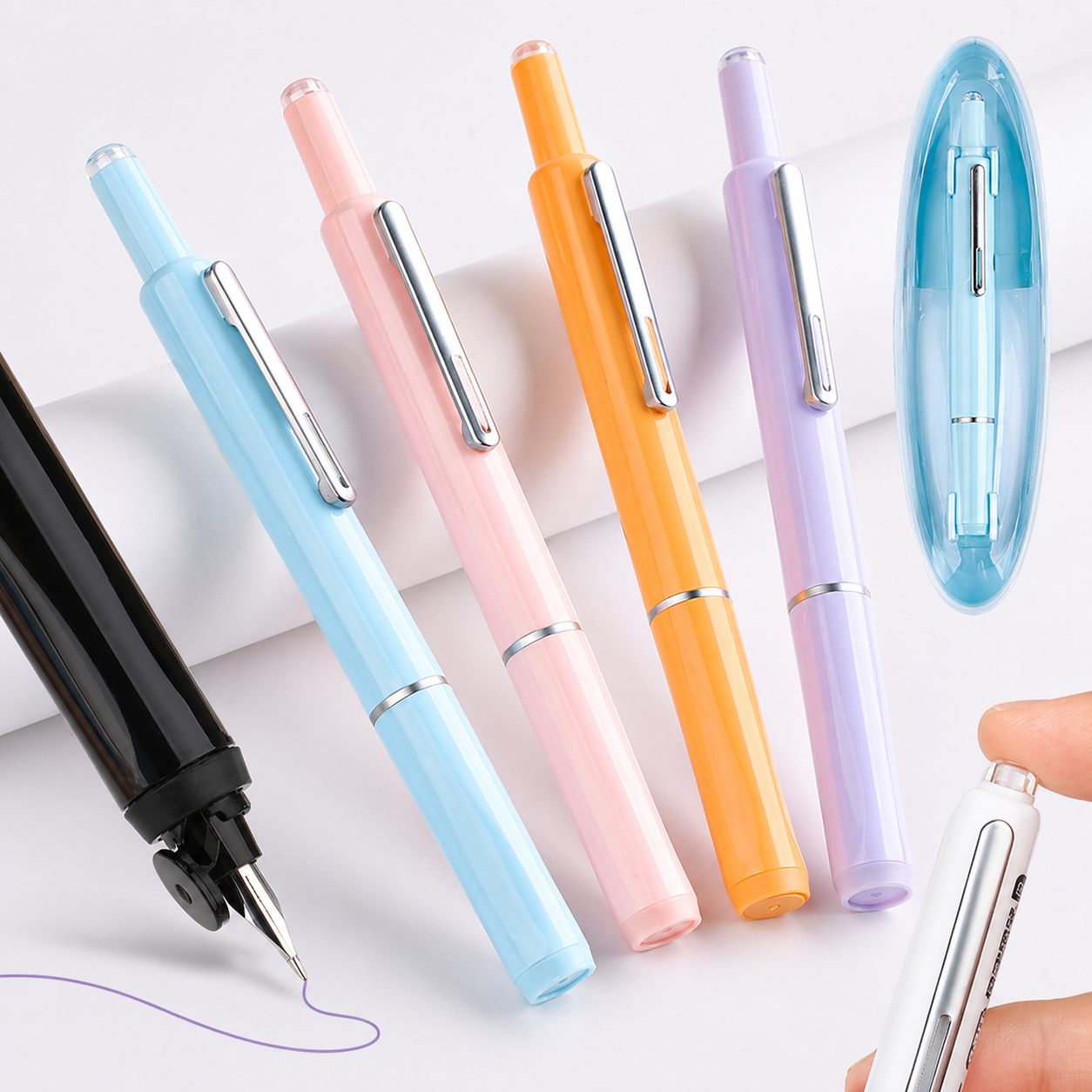 Retractable Fountain Pen Soft Writing Professional Use