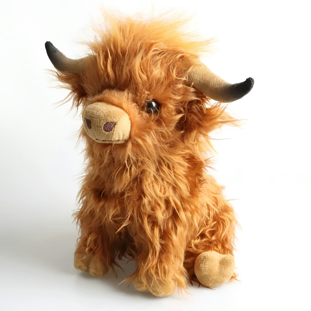 Peluche Mucca Highland Realistico Giocattolo Morbido Regalo