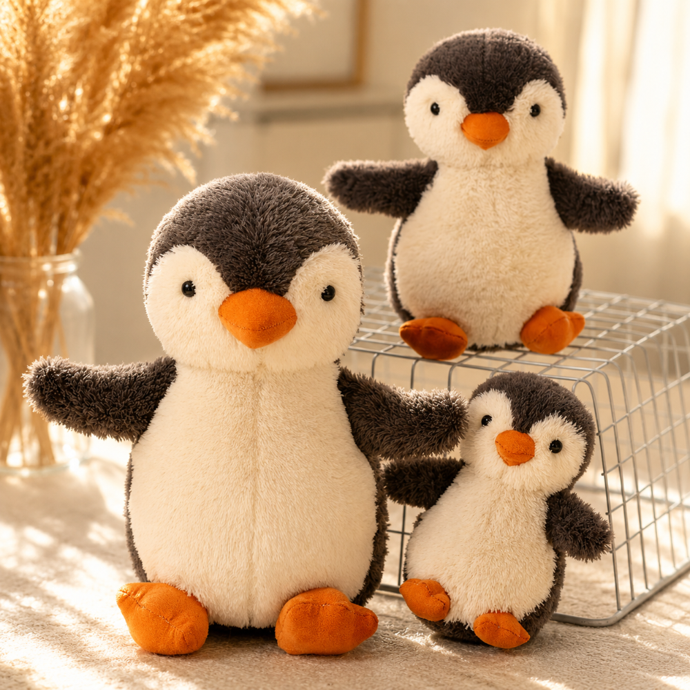 Peluche Pinguino Bambini Pupazzo Morbido Cameretta