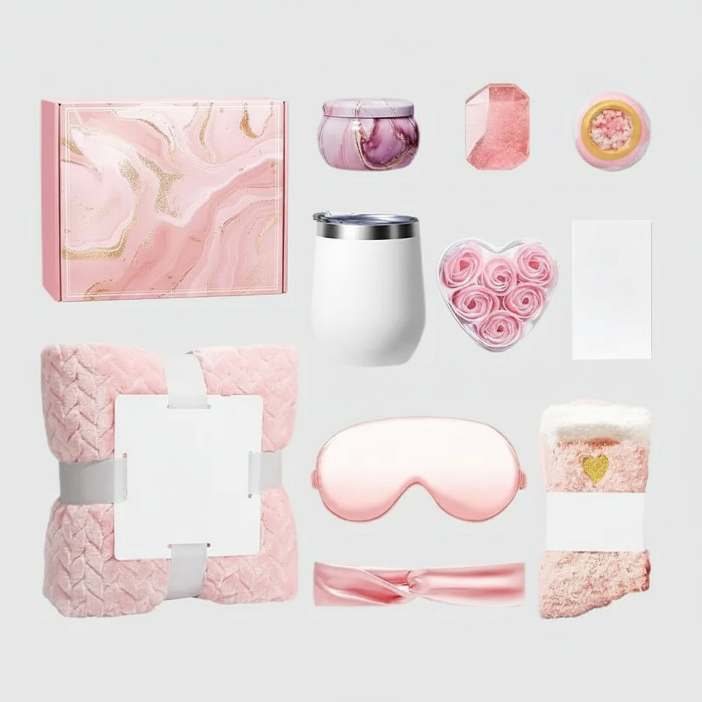 Luxe Cadeau Set Vrouwen Flanellen Deken Thermos Meer