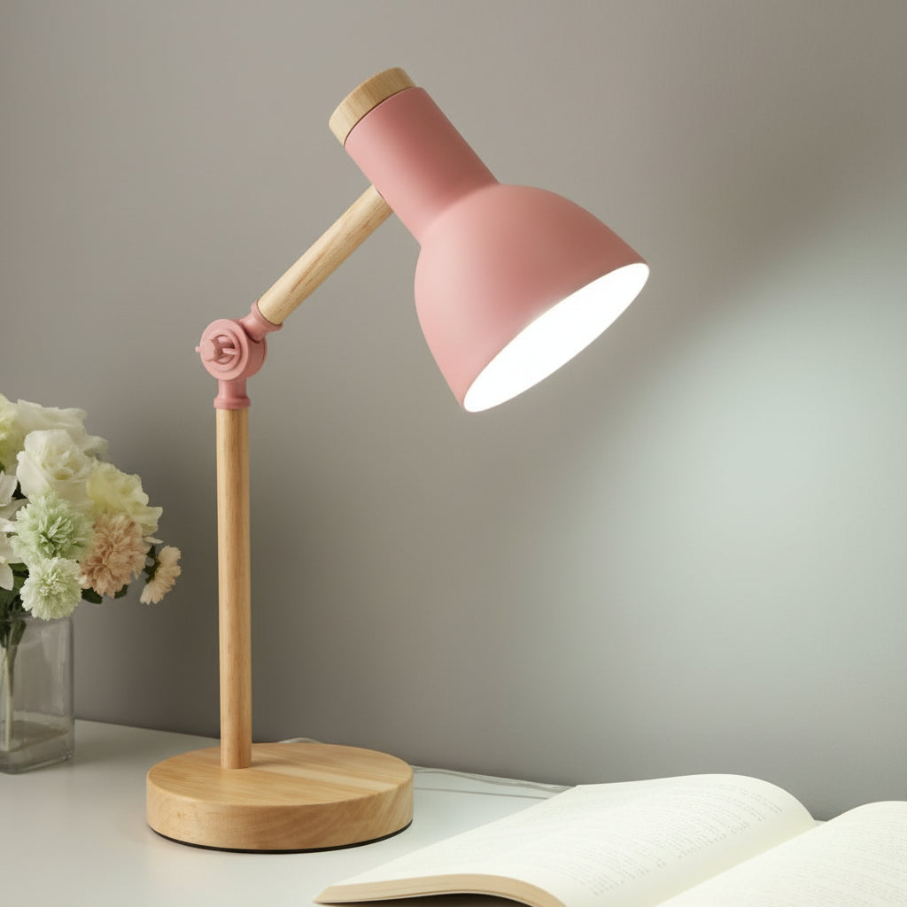 Desk Lamp Adjustable Wooden Scandinavian Modern Table Light