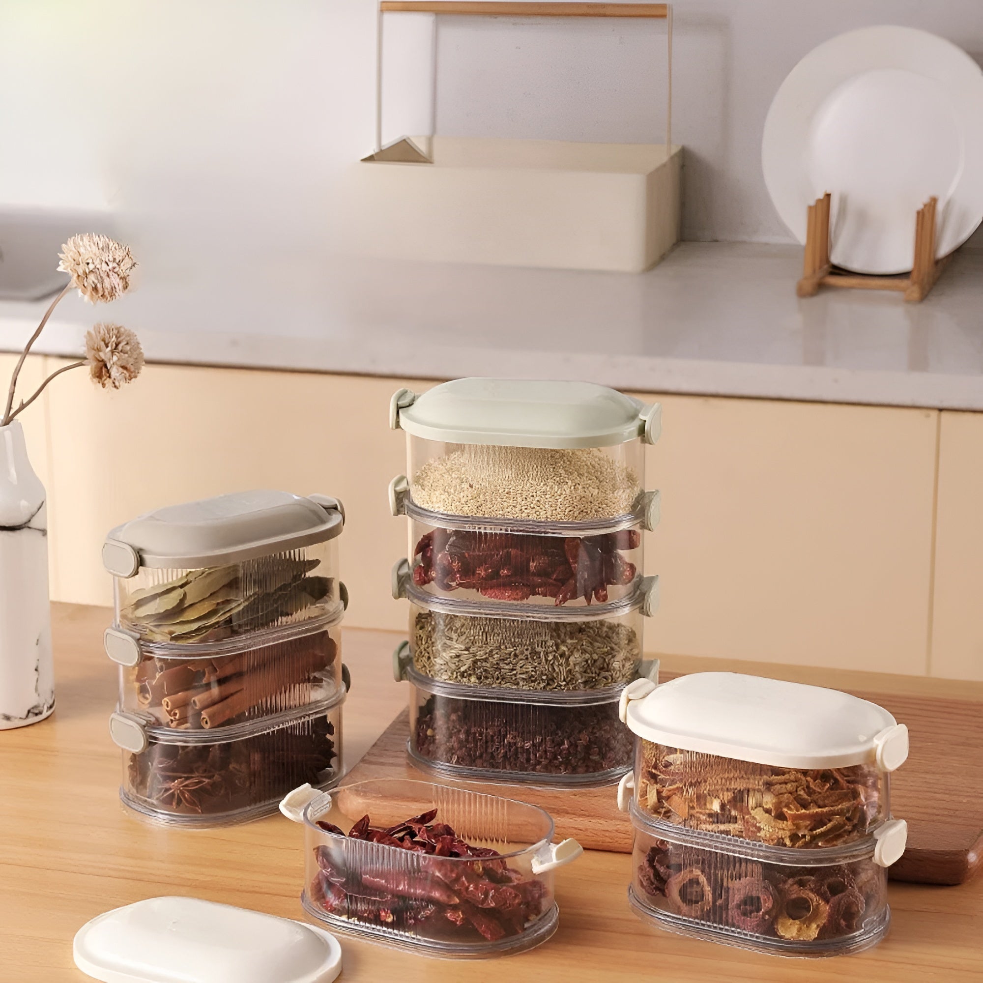 Food Storage Containers Stackable Kitchen Organizer Set