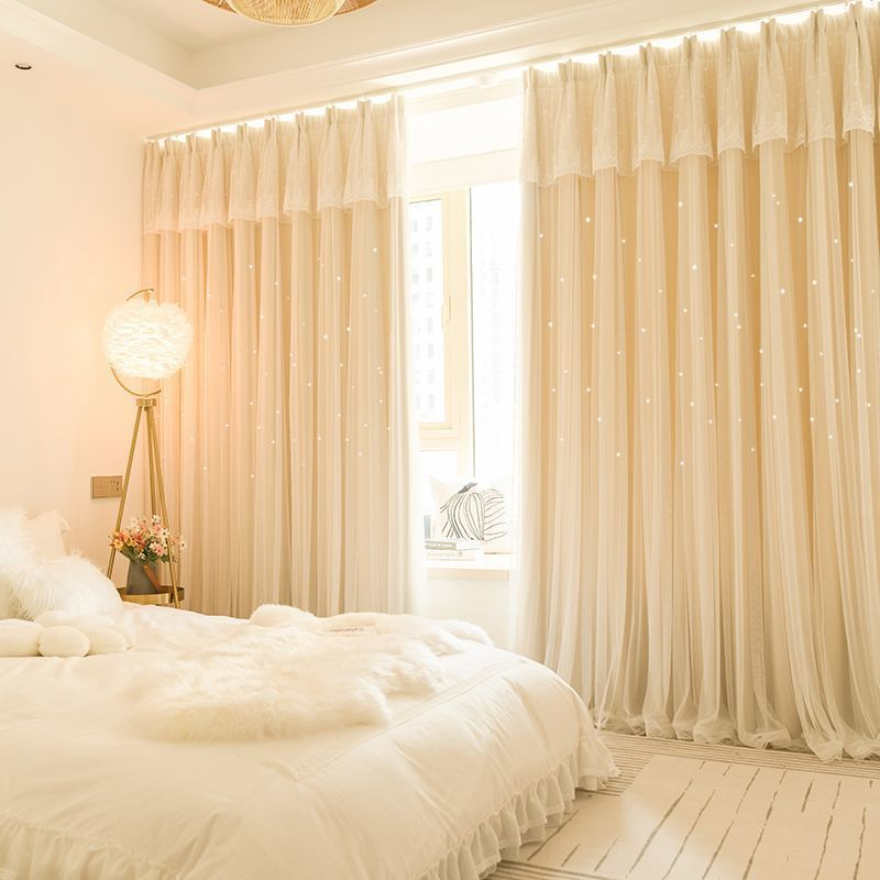 Cortinados Estilo Princesa - Conjunto de 2 Peças de Cortinados Opacos para Privacidade