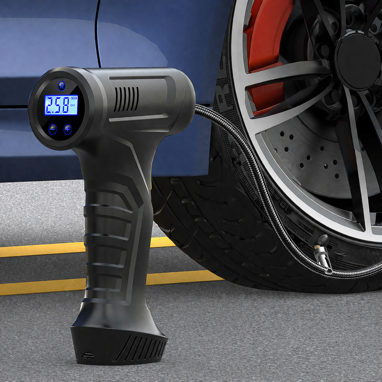 Portable Air Compressor Cordless Tyre Inflator Auto Stop