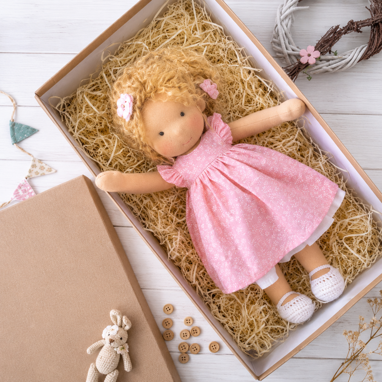Pupazzo Di Stoffa Bambini Waldorf Giocattolo Morbido