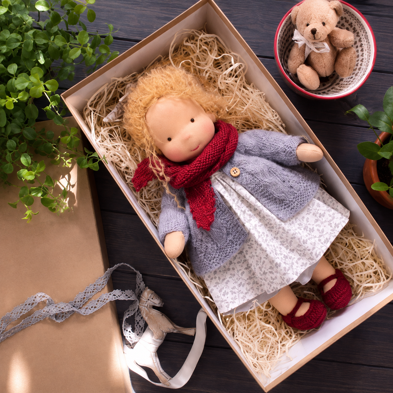 Pupazzo Di Stoffa Bambini Waldorf Giocattolo Morbido
