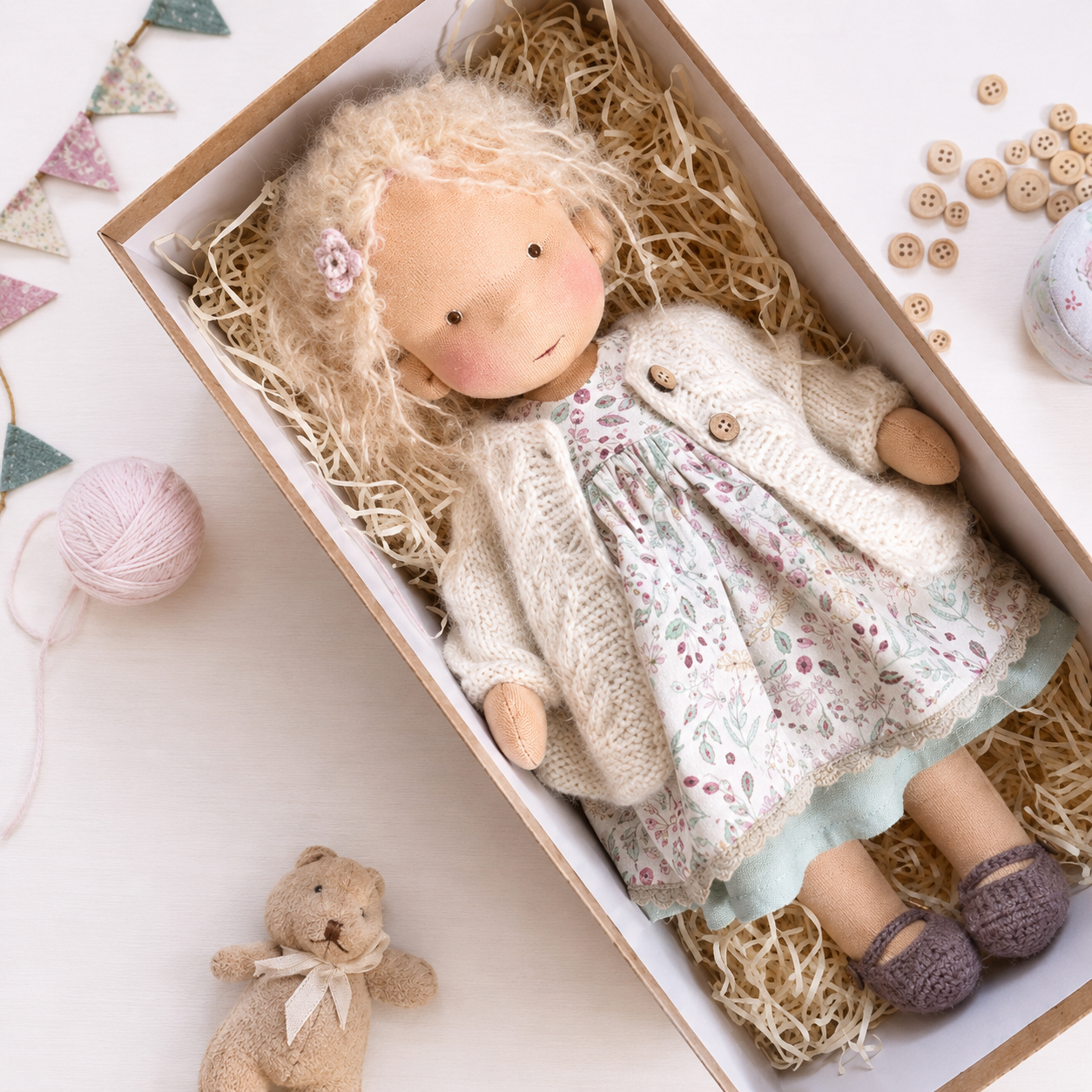 Pupazzo Di Stoffa Bambini Waldorf Giocattolo Morbido