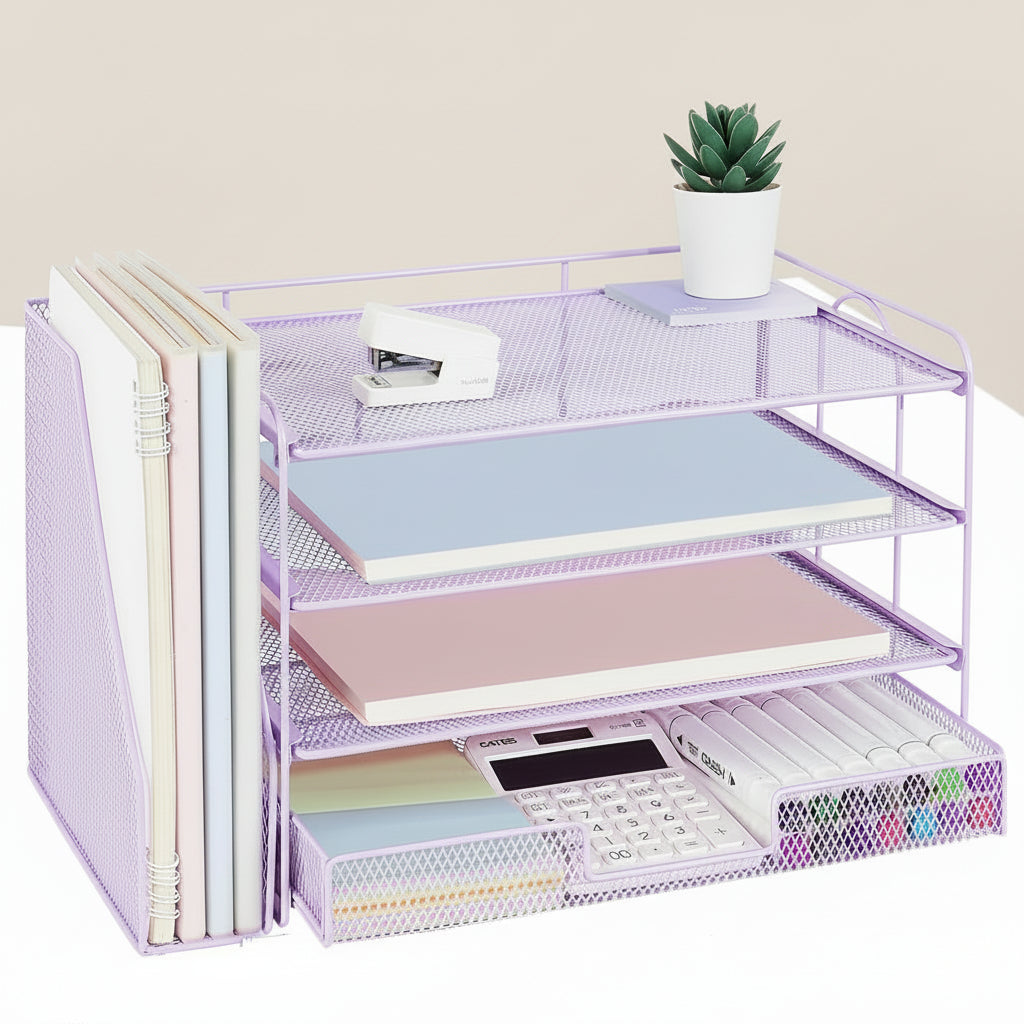 Desk Organizer Adjustable Drawer Vertical File Holder Office Storage