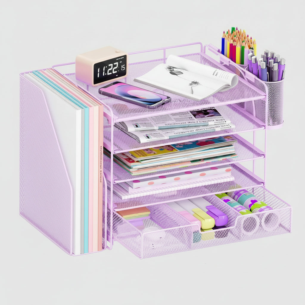 Desk Organizer Adjustable Drawer Vertical File Holder Office Storage