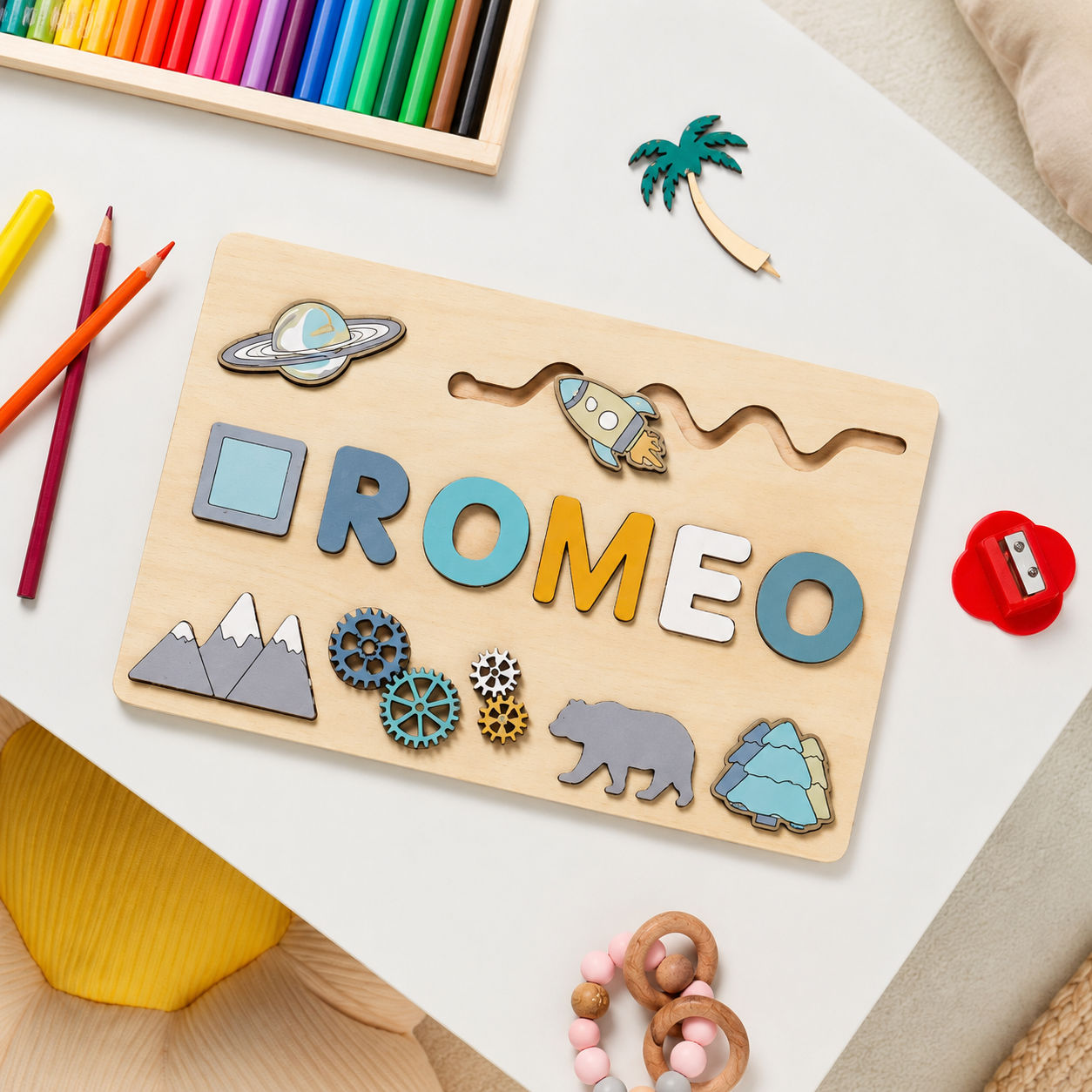 Puzzle in Legno Personalizzato Compleanno Gioco Educativօ