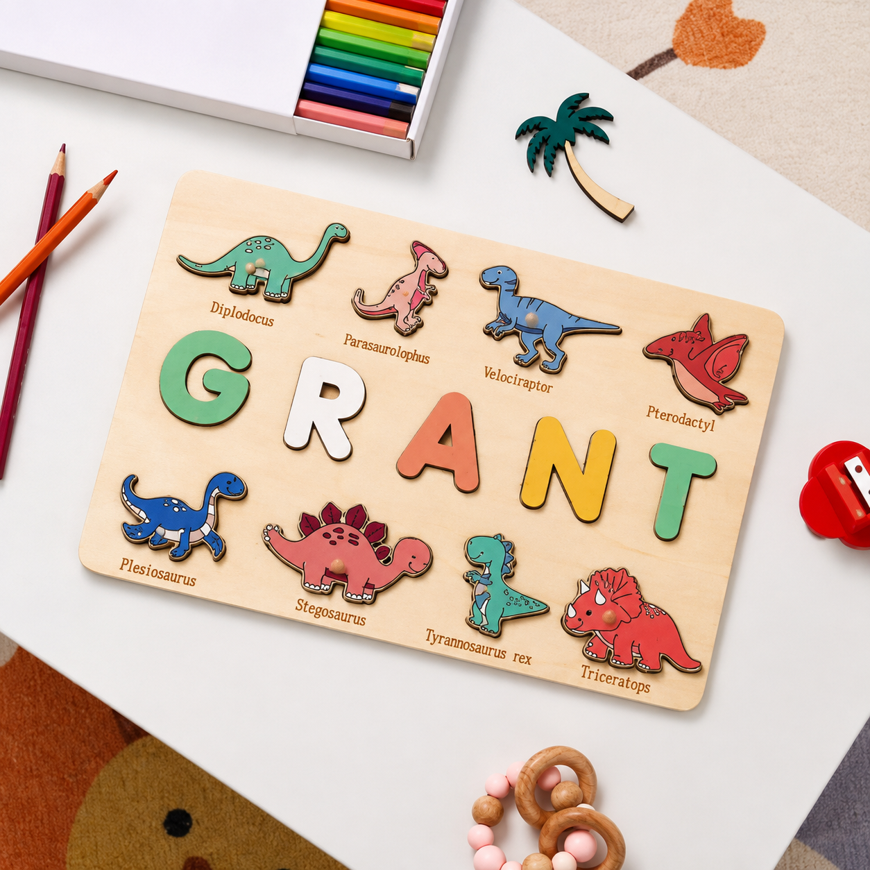 Puzzle in Legno Personalizzato Compleanno Gioco Educativօ
