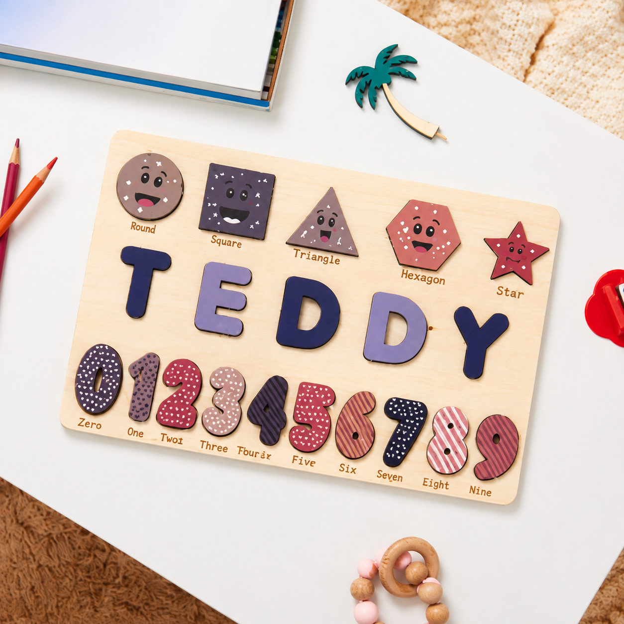 Puzzle in Legno Personalizzato Compleanno Gioco Educativօ