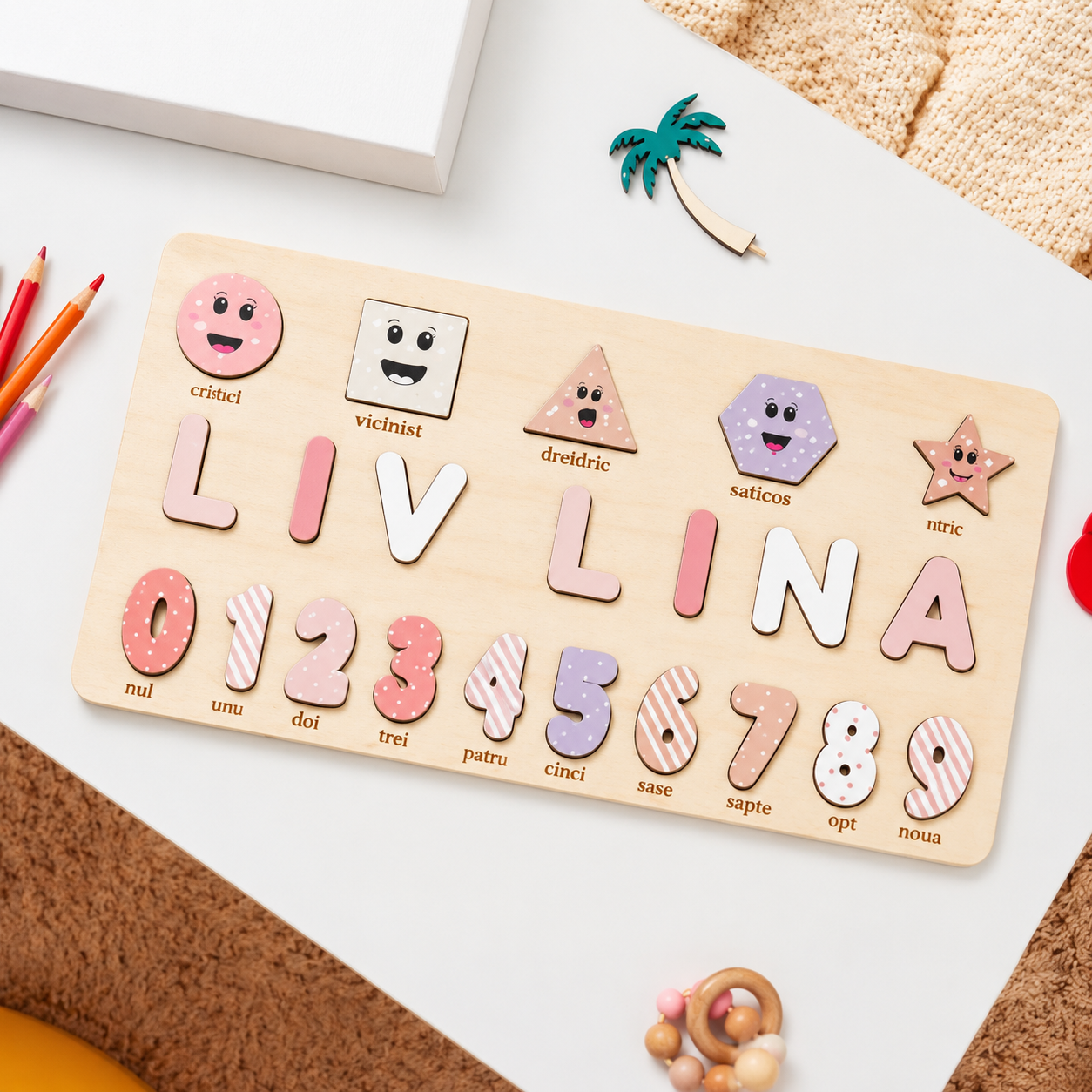 Puzzle in Legno Personalizzato Compleanno Gioco Educativօ
