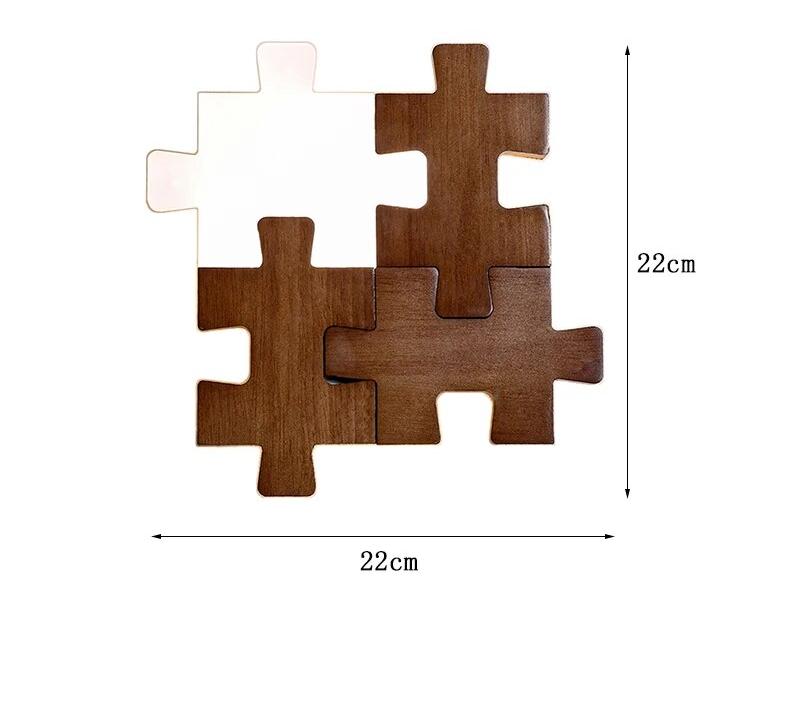 PuzzleGlow - Wooden Puzzle Wall Lamp LED – Creative Children's Room and Living Room Lamp