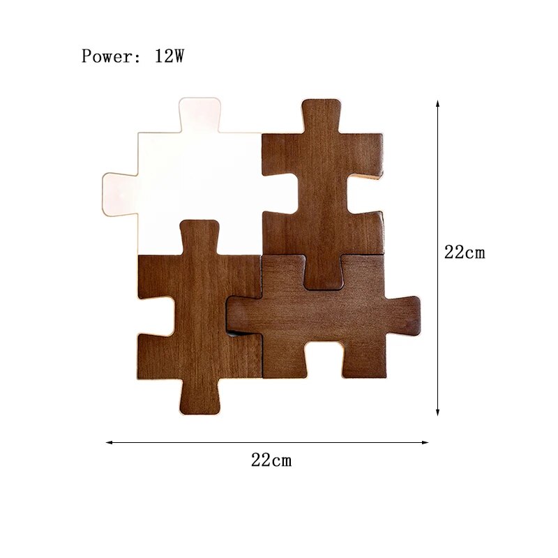 PuzzleGlow - Wooden Puzzle Wall Lamp | Creative and Interactive Lighting