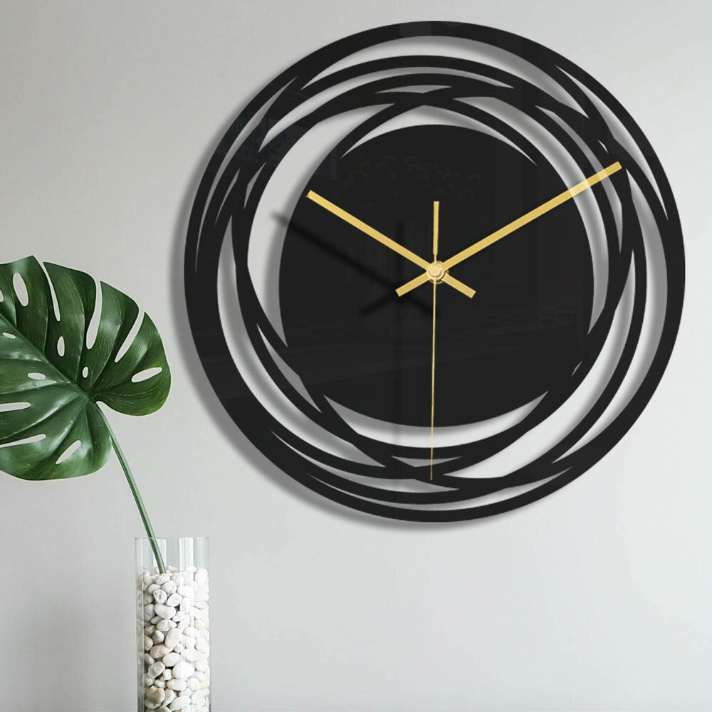 Moderne Wandklok "ZwartElegantie"