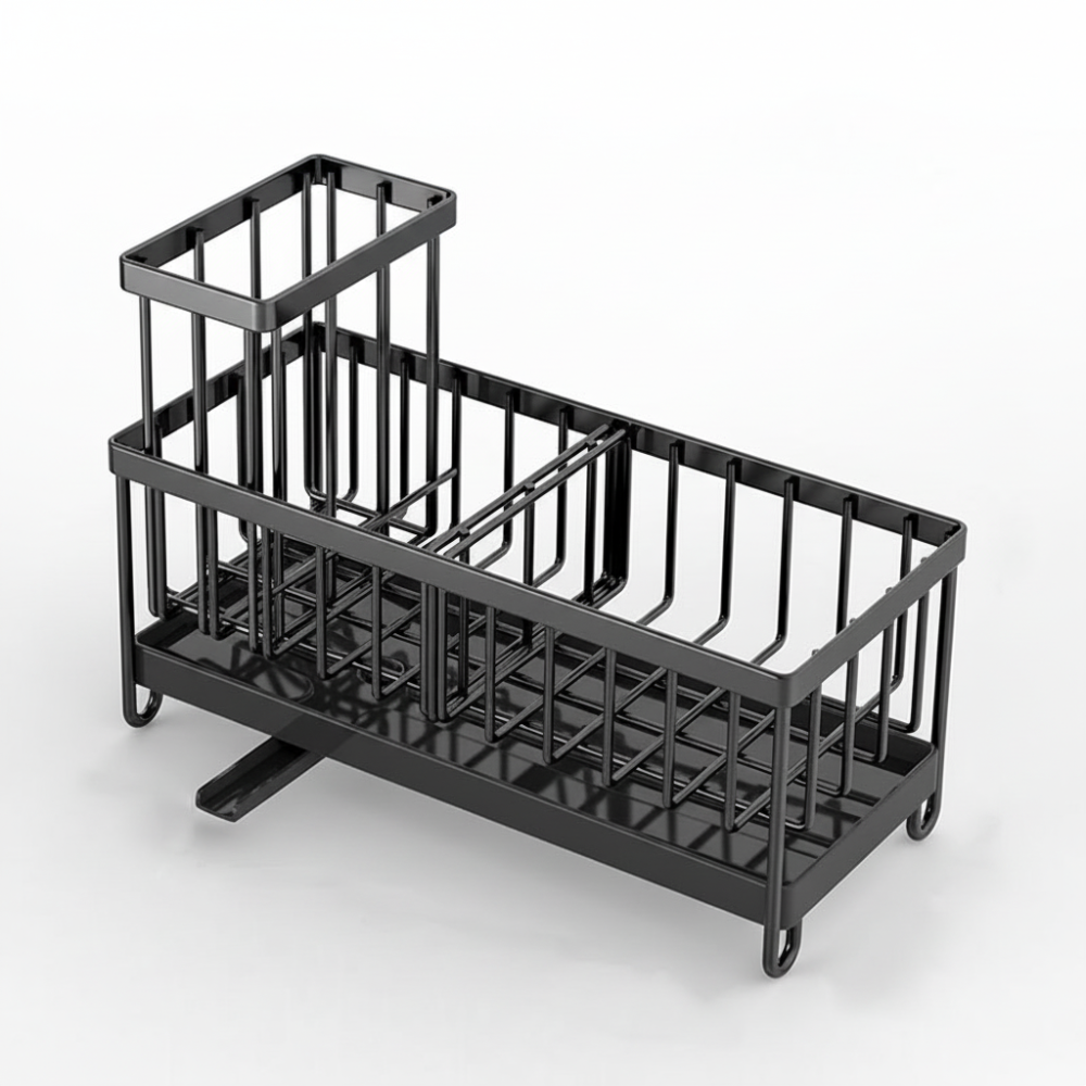 RVS Keuken Sink Caddy Draaispuit Organiser Spons Gereedschap