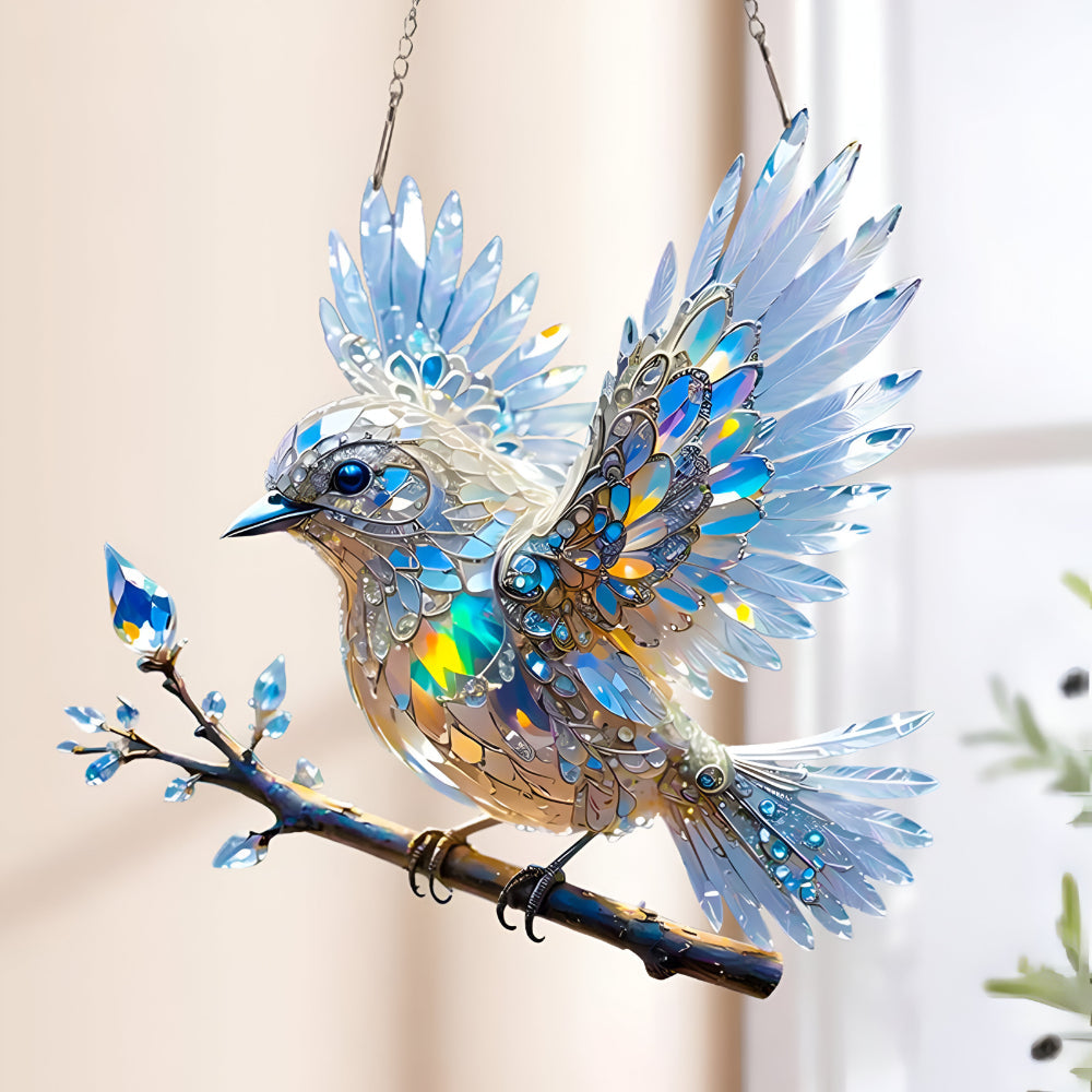 Decorazione Finestra Uccello Suncatcher Vetro Colorato Appendere