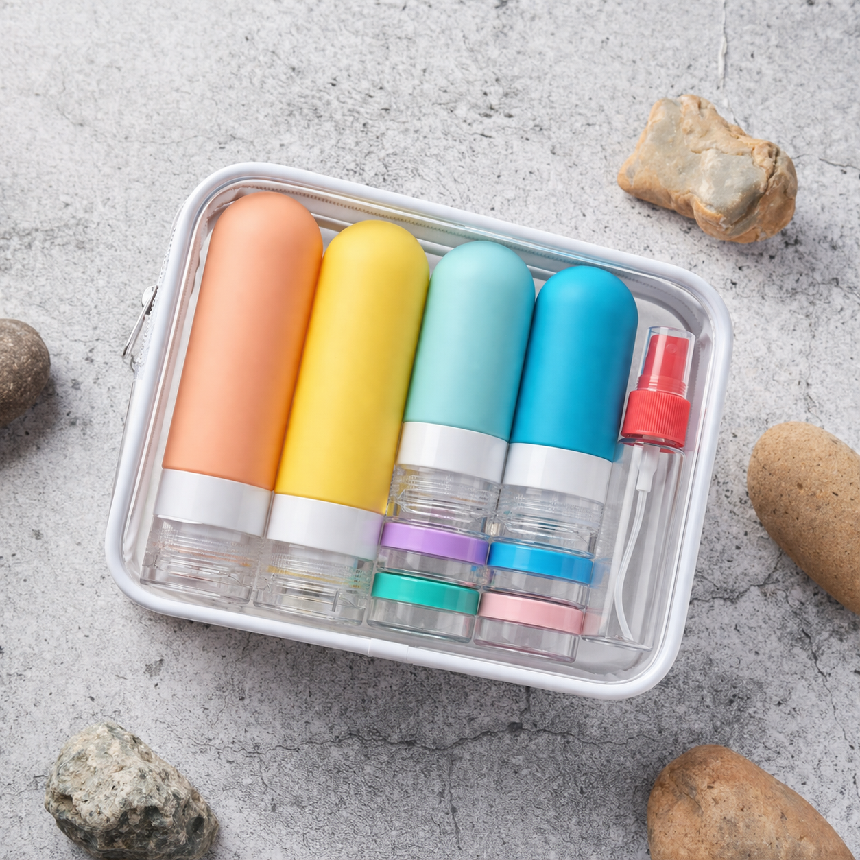 Set de Contenedores para Botellas de Viaje Artículos de Tocador Botellas de Viaje Recargables