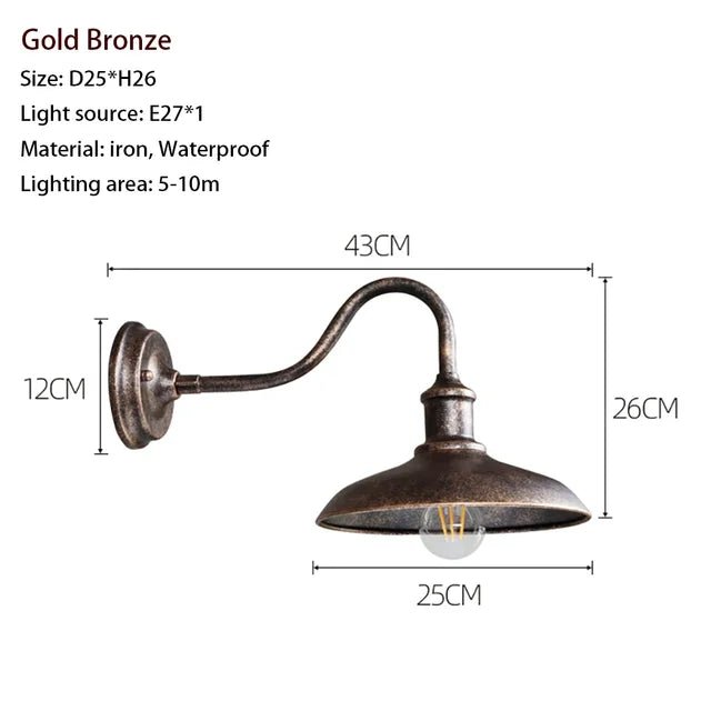 Luminoir Klassiek - Waterbestendige Vintage-Wandlamp