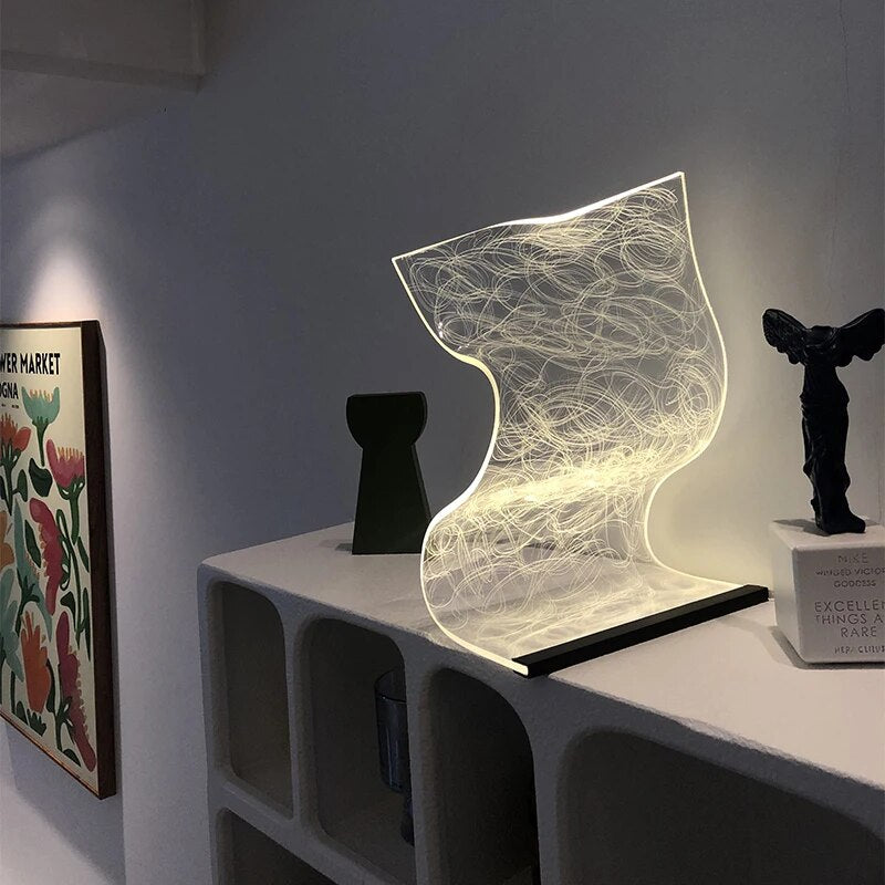 LumiAcrylic - Lampada da tavolo LED moderna in acrilico | Illuminazione decorativa elegante